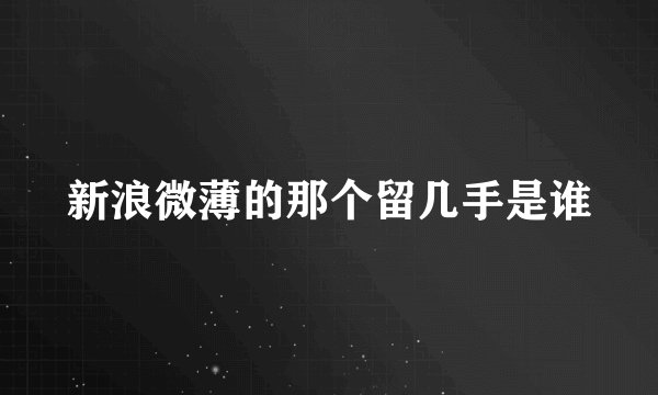 新浪微薄的那个留几手是谁