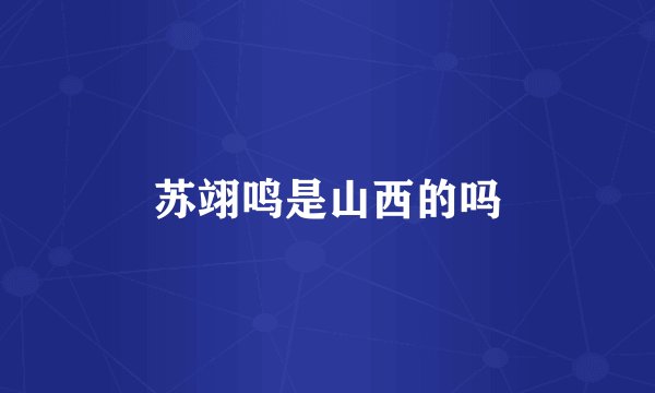 苏翊鸣是山西的吗