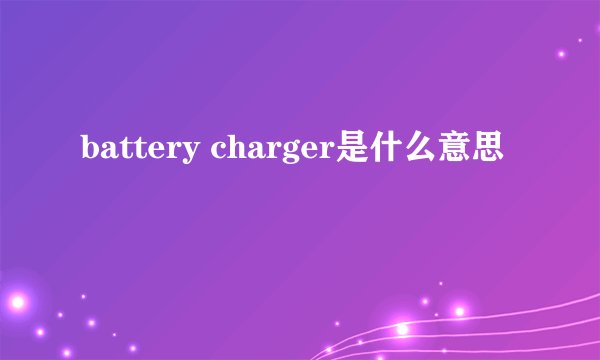 battery charger是什么意思