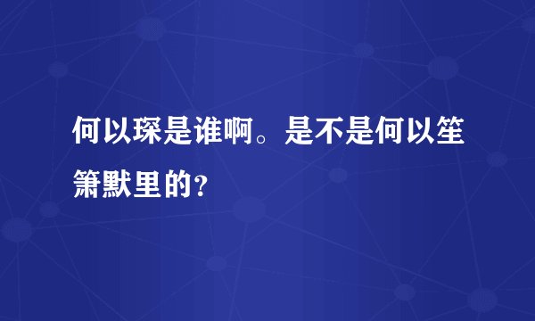 何以琛是谁啊。是不是何以笙箫默里的？