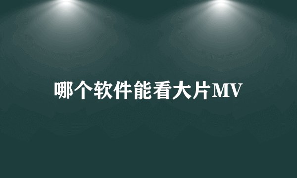 哪个软件能看大片MV