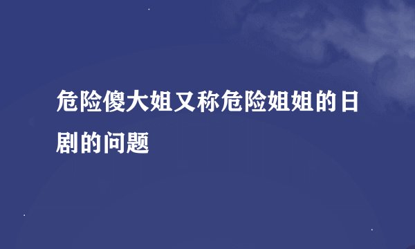 危险傻大姐又称危险姐姐的日剧的问题