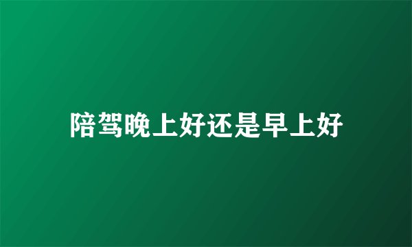 陪驾晚上好还是早上好