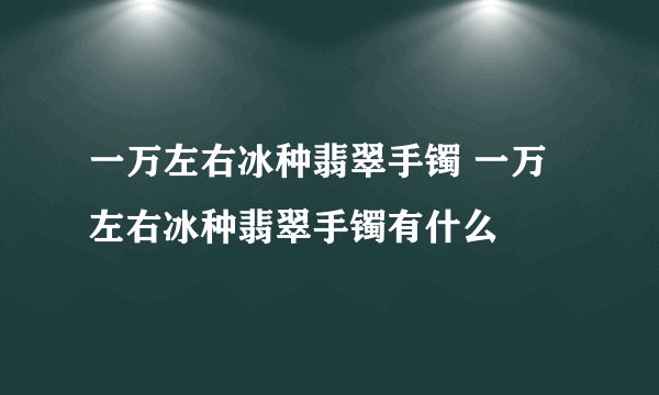 一万左右冰种翡翠手镯 一万左右冰种翡翠手镯有什么