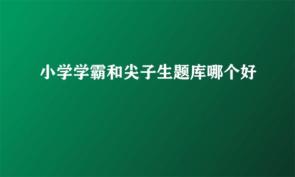 小学学霸和尖子生题库哪个好