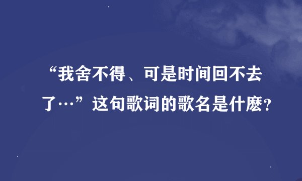 “我舍不得、可是时间回不去了…”这句歌词的歌名是什麽？