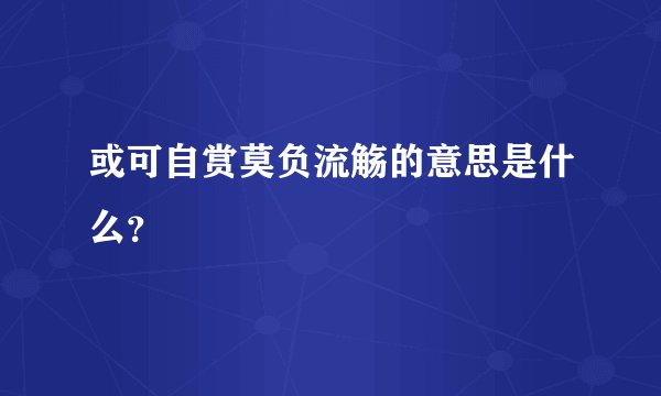 或可自赏莫负流觞的意思是什么？