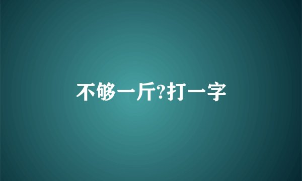不够一斤?打一字