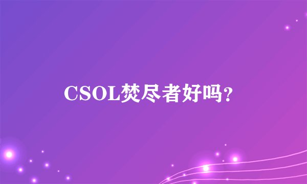 CSOL焚尽者好吗？