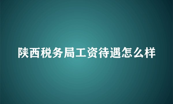 陕西税务局工资待遇怎么样