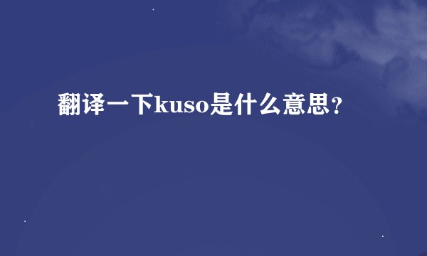 翻译一下kuso是什么意思？