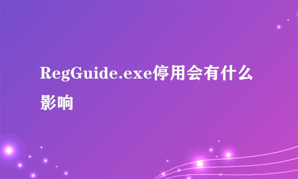 RegGuide.exe停用会有什么影响
