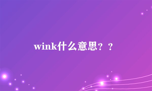 wink什么意思？？