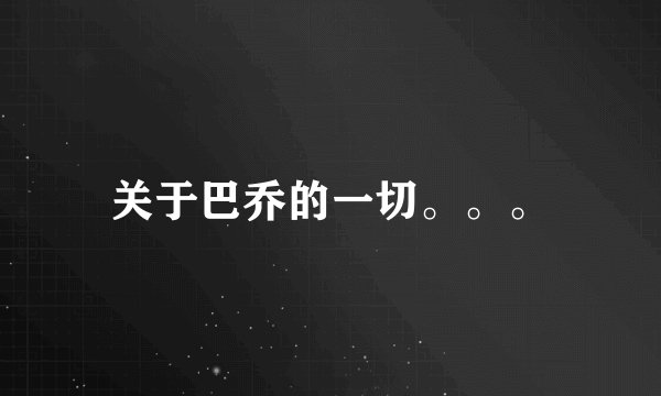 关于巴乔的一切。。。