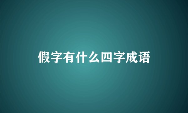 假字有什么四字成语