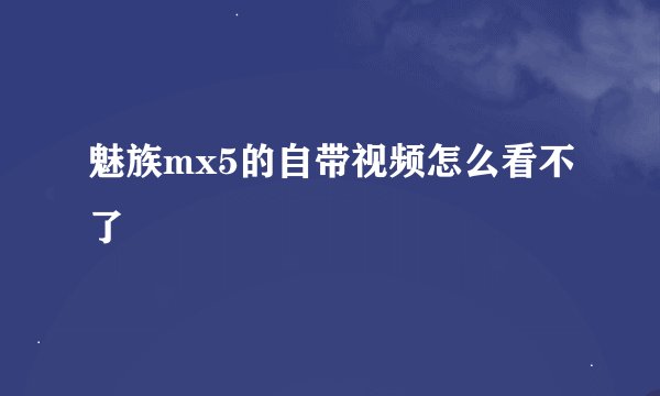 魅族mx5的自带视频怎么看不了