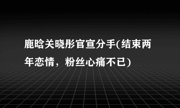 鹿晗关晓彤官宣分手(结束两年恋情，粉丝心痛不已)