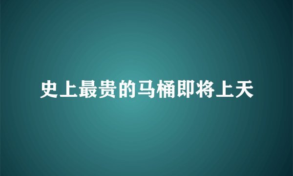 史上最贵的马桶即将上天