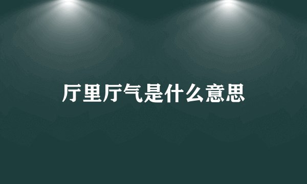 厅里厅气是什么意思