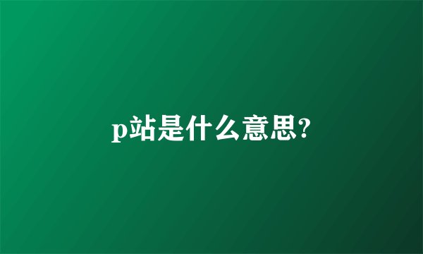 p站是什么意思?