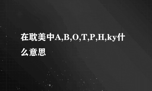 在耽美中A,B,O,T,P,H,ky什么意思