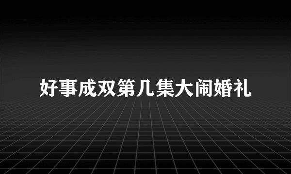 好事成双第几集大闹婚礼