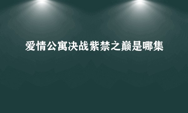 爱情公寓决战紫禁之巅是哪集