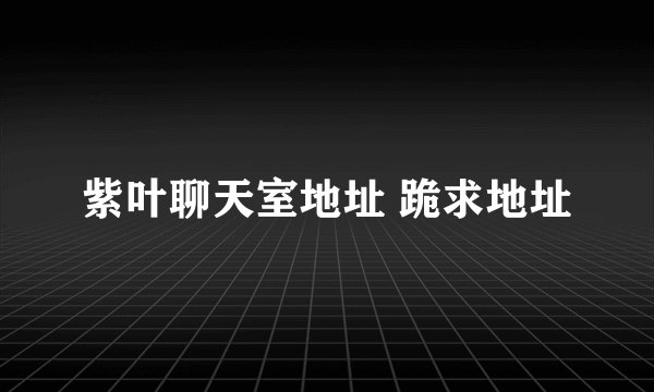 紫叶聊天室地址 跪求地址