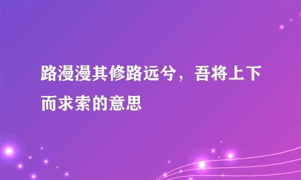 路漫漫其修路远兮，吾将上下而求索的意思