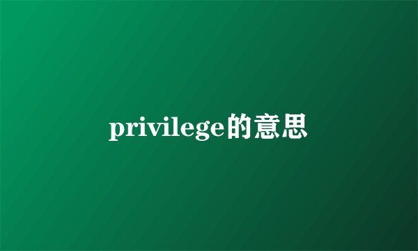 privilege的意思