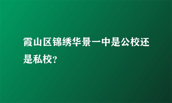 霞山区锦绣华景一中是公校还是私校？