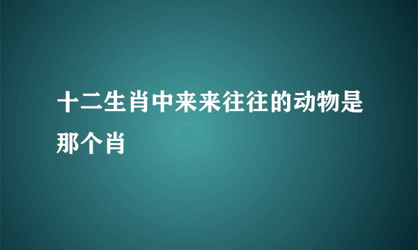 十二生肖中来来往往的动物是那个肖