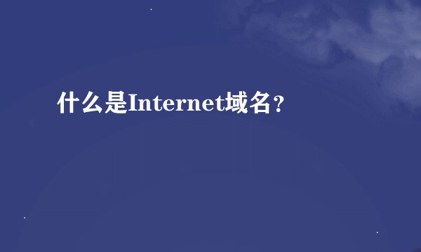 什么是Internet域名？