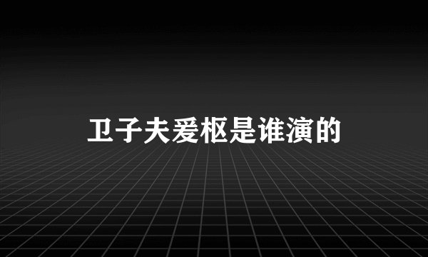 卫子夫爰枢是谁演的