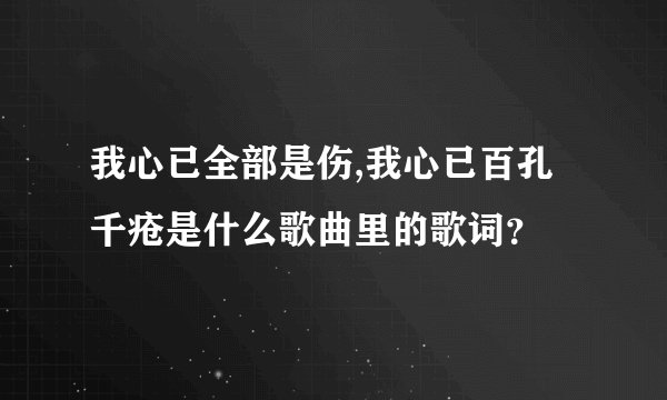 我心已全部是伤,我心已百孔千疮是什么歌曲里的歌词？