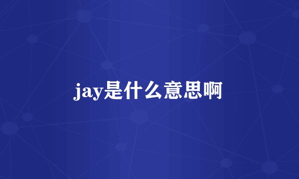 jay是什么意思啊