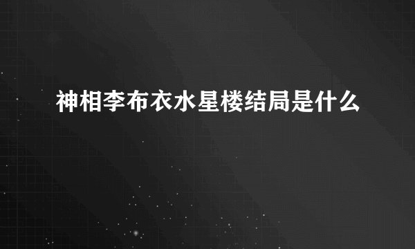 神相李布衣水星楼结局是什么