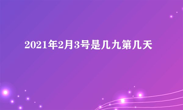 2021年2月3号是几九第几天