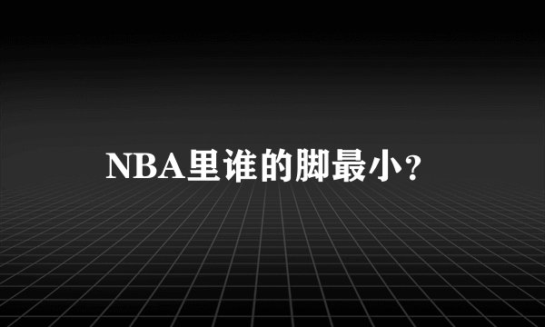 NBA里谁的脚最小？