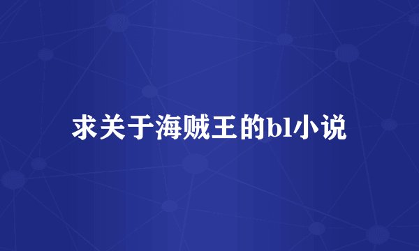 求关于海贼王的bl小说