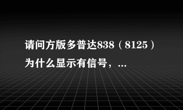 请问方版多普达838（8125）为什么显示有信号，但电话打不出，对方打进时只有无法接通，多打几次就可以打进