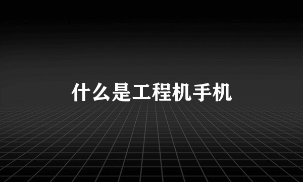 什么是工程机手机