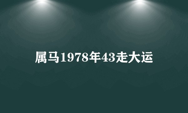 属马1978年43走大运