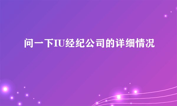问一下IU经纪公司的详细情况