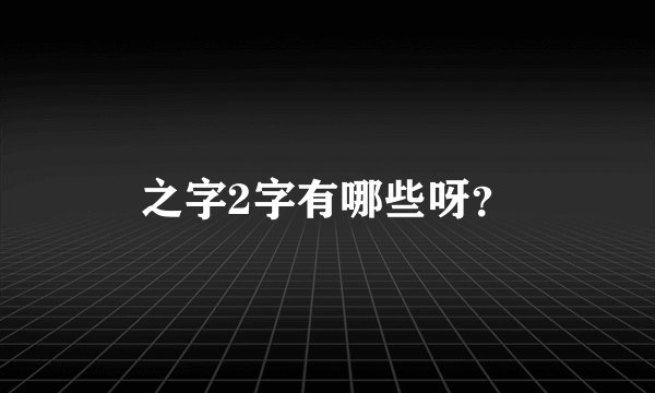 之字2字有哪些呀？