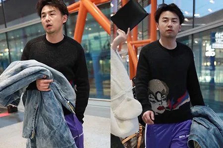 雷佳音非遗守护人身份曝光被围观  机场热到冒汗表情很萌