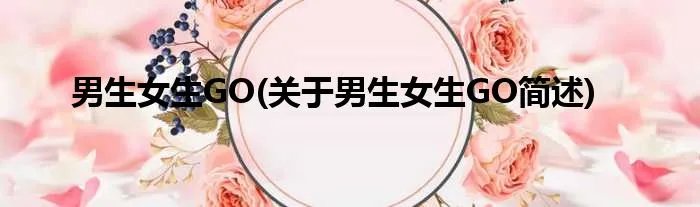 男生女生GO(关于男生女生GO简述)