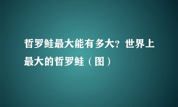 哲罗鲑最大能有多大？世界上最大的哲罗鲑（图）