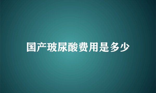 国产玻尿酸费用是多少
