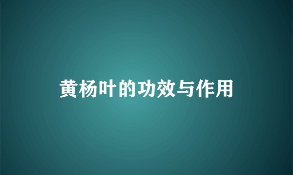 黄杨叶的功效与作用